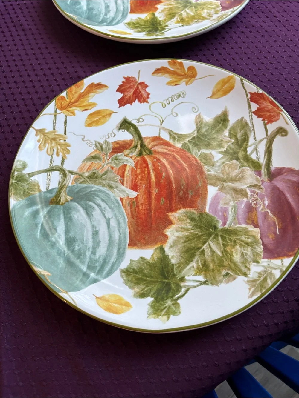 Set of 2 New “Autumn Harvest” dinner plates